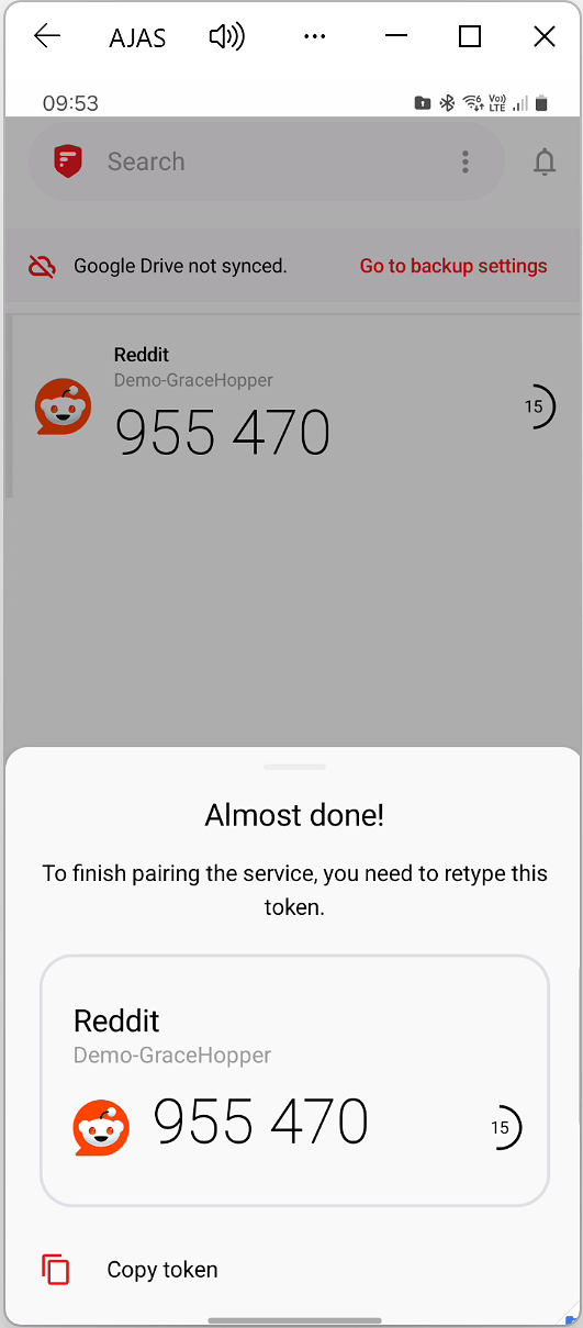 Enter the code into the site