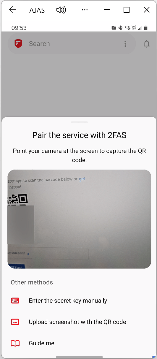 Scan the QR code given to you by the website you are trying to set up two factor authentication for
